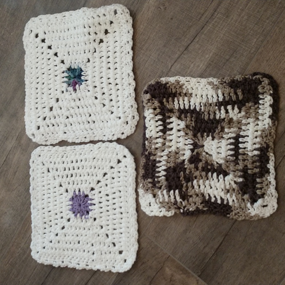 Homemade Crochet Dishcloths - Set of 3